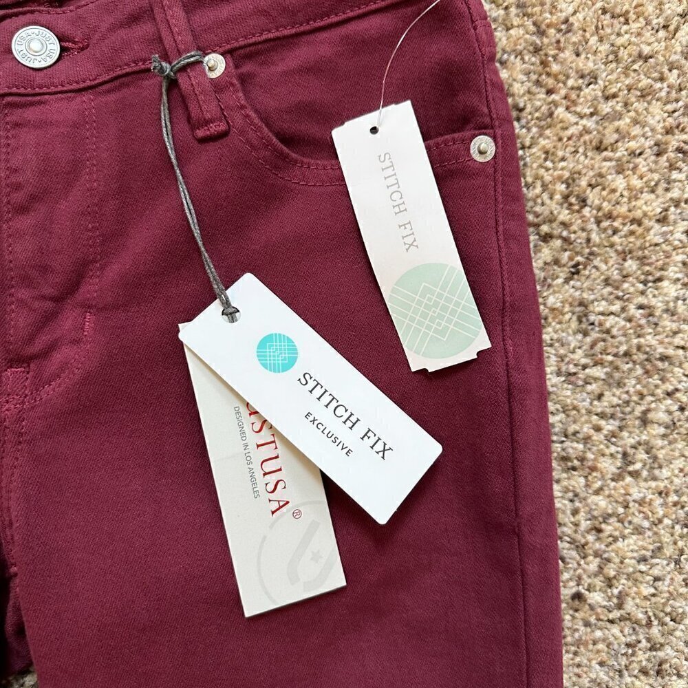 NWT Stitch Fix Exclusive Rhea Skinny Jean Sz. 0 Purple Passion by Just USA Mid R - Picture 4 of 5